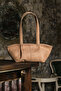Beige Suede Women's Bag - Double Handle, Model 8225 - 7
