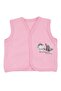 Baby Girl Pink Quilted Penguin Patterned Snap Fastener Combed Cotton Vest