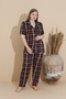 Women's Battal Milan Fabric Short Sleeve Shirt Collar Plus Size Pajamas Set - 2