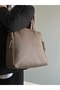 Brown Women's Zipper Detailed Shoulder Bag 10Va2049 - 2