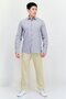 Men Regular Fit Windowpane Pattern Long Sleeve Casual Shirts, Grey - 4