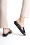 Orthopedic Leather Sole Heel Spur Supported Daily Black Slippers - 4