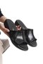 Orthopedic Leather Sole Heel Spur Supported Daily Black Slippers