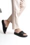 Orthopedic Leather Sole Heel Spur Supported Daily Black Slippers - 3
