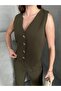 Butterfly Button Detailed Lined Vest and Trousers Double Set - 2