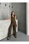 Butterfly Button Detailed Lined Vest and Trousers Double Set - 3
