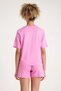 90% Cotton 10% Elastane Pink Color Premium Quality Shorts T-Shirt Women's Pajama Set - 6