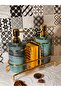 Luxury Marble Patterned Turquoise Color Gold Detail Stand Sponge 2-Piece Detergent Dispenser/Soap Dispenser - 4