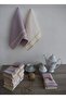 Set of 6 Waffle Textured Laced Kitchen Towels - Dowry Cleaning Cloth (4 Lilac + 2 Cream) - 7