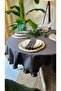 Aura Ruffled Round Tablecloth Smoked - 2