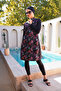 Quick Drying Parachute Fabric Zippered Gilet Model Closed Hijab Swimsuit 3867 - 2