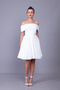 Pearl Detail Boat Neck Strap Mini Length Evening Dress - 7
