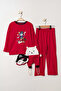 100% Cotton Boy's Pajamas Set with Pirate Pattern Bag and Mask - 7