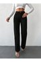 Women's Palazzo High Waist Straight Black Trousers - 2