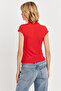 Women's Red Button Detail Blouse Ey3027 - 4