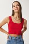 Women's Red Gray Melange Dark Blue 3-Pack Strappy Crop Knitted Blouse Gt00200 - 6