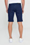Men's Dark Navy Blue Slim Fit Slim Fit Cotton Flexible Denim Shorts - 6