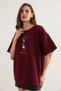 Women's Burgundy Marine Embroidered Comfortable Fit T-Shirt Tsh-19000832 - 4