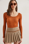 Women's Washed Tan Wide Neck Camisole Blouse Blz- 19000722 - 6