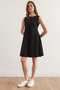 Women's Black Parted Thessaloniki Flared Dress Elb-19002336