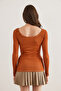 Women's Washed Tan Wide Neck Camisole Blouse Blz- 19000722 - 2