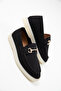 Black Suede Women's Loafer Shoes 20265 - 6