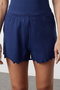 Indigo Button Detailed Ribbed Cotton Tank Top-Shorts Knitted Pajama Set THMSS23PT00179 - 4