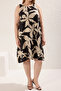Black-White Floral Sleeveless Shift Mini Plus Size Dress Tbbss25Ah00070 - 4