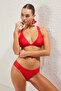 Kırmızı Regular Yüksek Bel Bikini Altı TBESS25BA00019 - 4