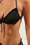 Siyah Fırfırlı Üçgen Kaplı Regular Düşük Bel Bikini Takımı TBESS25BT00100 - 6