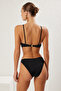 Siyah Aksesuarlı Bralette Kaplı Regular Normal Bel Bikini Takımı TBESS25BT00054 - 6