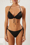 Siyah Fırfırlı Üçgen Kaplı Regular Düşük Bel Bikini Takımı TBESS25BT00100 - 5