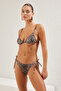 Leopar Desenli Brazilian Düşük Bel Bikini Altı TBESS23BA00052