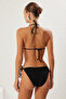 Siyah Üçgen Kaplı Regular Düşük Bel Bikini Takımı TBESS25BT00153 - 9