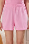 Pembe %100 Pamuklu Sloganlı Şortlu Örme Pijama Takımı THMSS25PT00244 - 4