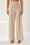Beige Woven Tie-Up Shirt Pants Beach Set Tbess25Au00007 - 4