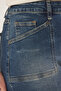 Koyu Mavi Yüksek Bel Geniş Paça Comfort/Orta Esnek Büyük Beden Wide Leg Jeans TBBSS25CJ00013 - 4