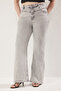 Gri Yüksek Bel Comfort Dikiş Detaylı Comofrt/Orta Esnek İspanyol Paça Flare Fit Jeans TBBSS24CJ00003 - 3