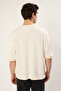 Ecru Boxy Fit/Square Cut Soft Texture Interlock Fabric T-Shirt Tmnss25Ts00078 - 5