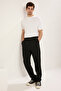Siyah Wideleg Baggy Rahat Kalıp Dokuma Kumaş Pantolon TMNSS25PL00009 - 5