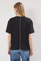 Siyah %100 Kalın Pamuklu Fermuar Detaylı Relaxed/Rahat Kalıp Örme T-Shirt TWOSS24TS00272 - 5