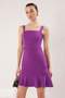 Purple Straight Mini Woven Dress Twoss20El2504 - 2