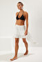 Ecru X Woven Ruffle Beach Skirt Tbess25Et00003