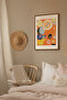 طقم طاولة بإطار خشبي بني قطعة واحدة - موديل 3