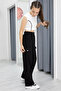Black High Waist Cargo Pocket Girls' Jeans Pants 20301