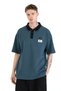Men's Chest Embroidered Polo Neck Oversize T-Shirt - 3