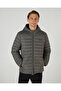 M Outerwear Fleece Lining Padded Jacket Men's Gray Coat S 242095 -003