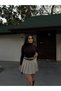 Women's Belt Detailed Pleated Skirt with Shorts