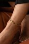 Gurmet Steel Thick Chain Anklet - Daily Use in Sea, Large Cuban 6mm 22cm 4cm