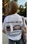 Women's White Self Patterned Crew Neck Oversize Cut T-Shirt